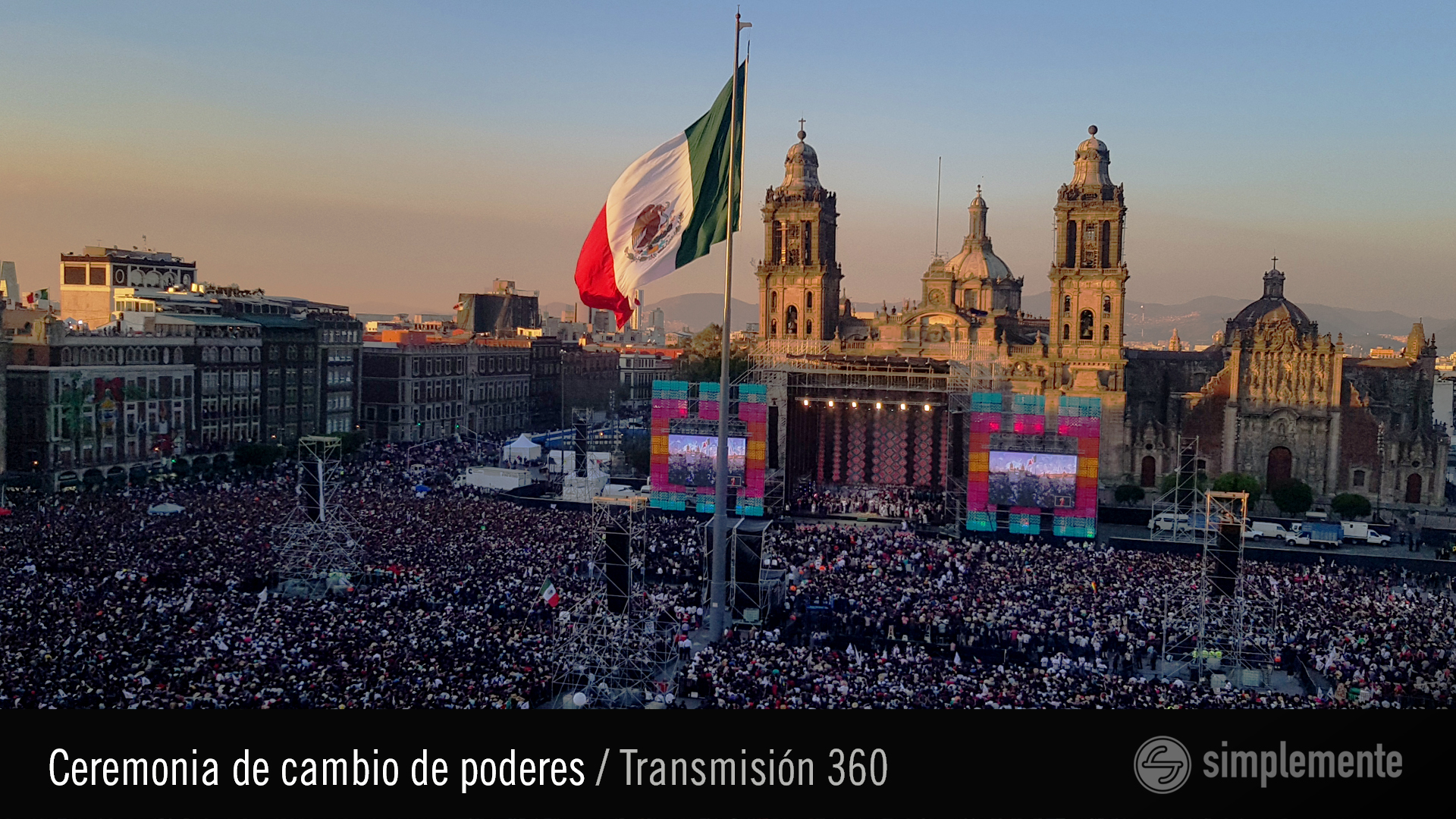 Toma de protesta de AMLO en 360º: Televisa y Simplemente